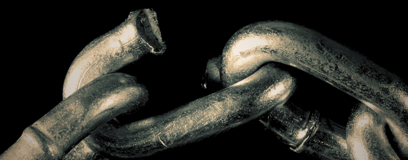 Broken chains representing true biblical repentance and freedom from spiritual abuse