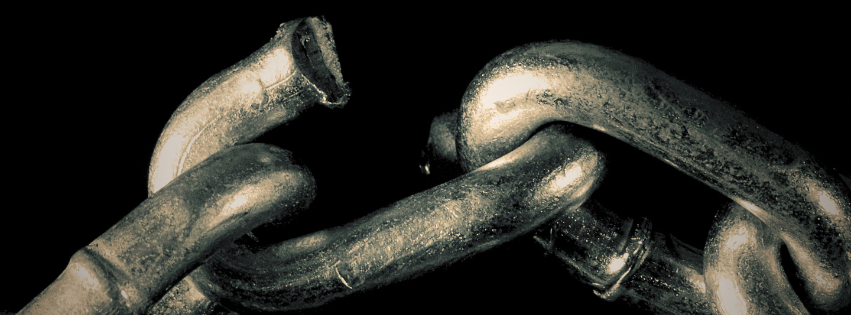 Broken chains representing true biblical repentance and freedom from spiritual abuse