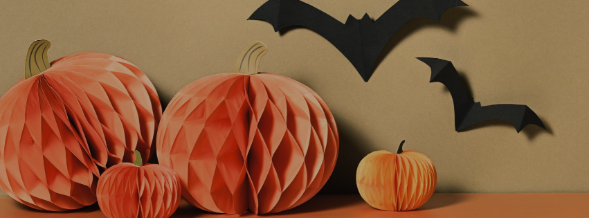 Pumpkins and bats illustrating whether Christians should decorate for Halloween